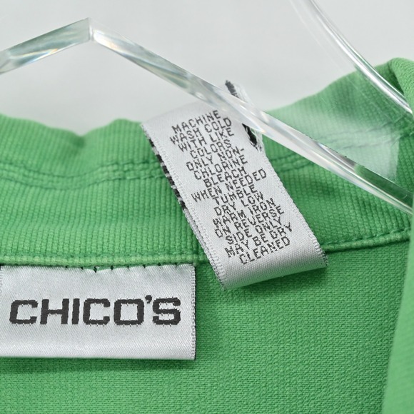 Vtg Chicos Womens Green Corduroy Jacket Size L Cotton Button Eclectic Bold Retro - Picture 8 of 14